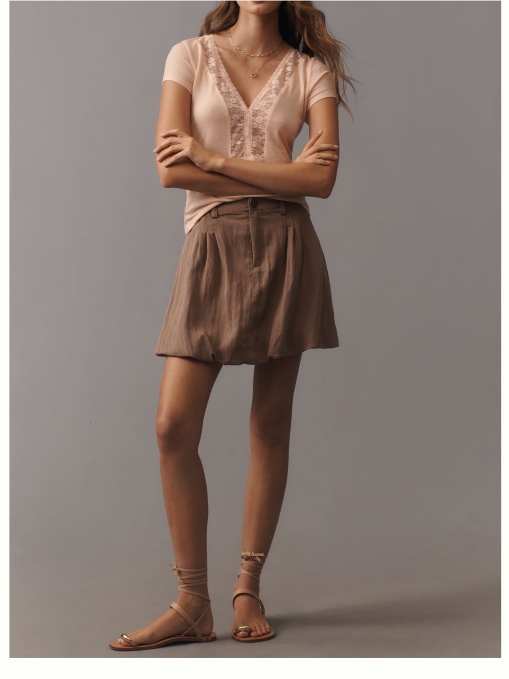 🟤NWT ANTHROPOLOGIE Country Store Bubble Skirt in Brown Lentil